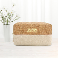 Eco Friendly Organic Cotton Canvas Zipper Packaging Pouch Natural Recycled RPET Linen Cork Makeup Cosmetic Bag